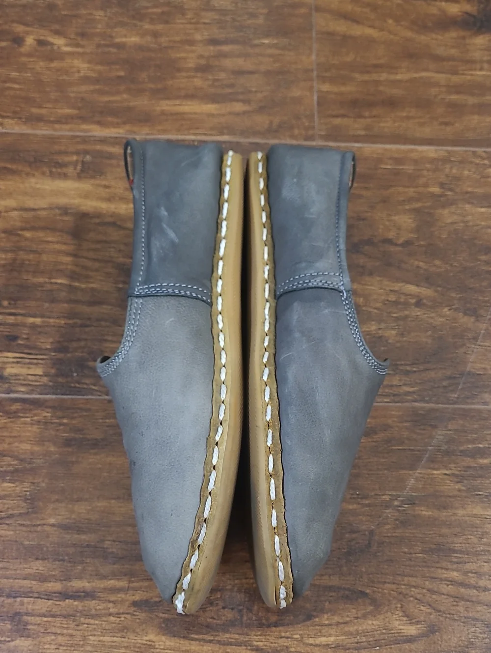 Sabah  Handmsde Men's Slip-On Loafers in Gray Size 40/ 7.5